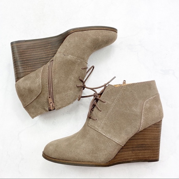 [Lucky Brand] Shylow Brown Wedge Bootie - Picture 1 of 4